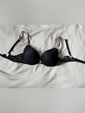 Victoria Secret Black Padded Bra with Pink Accents - Women Intimates
